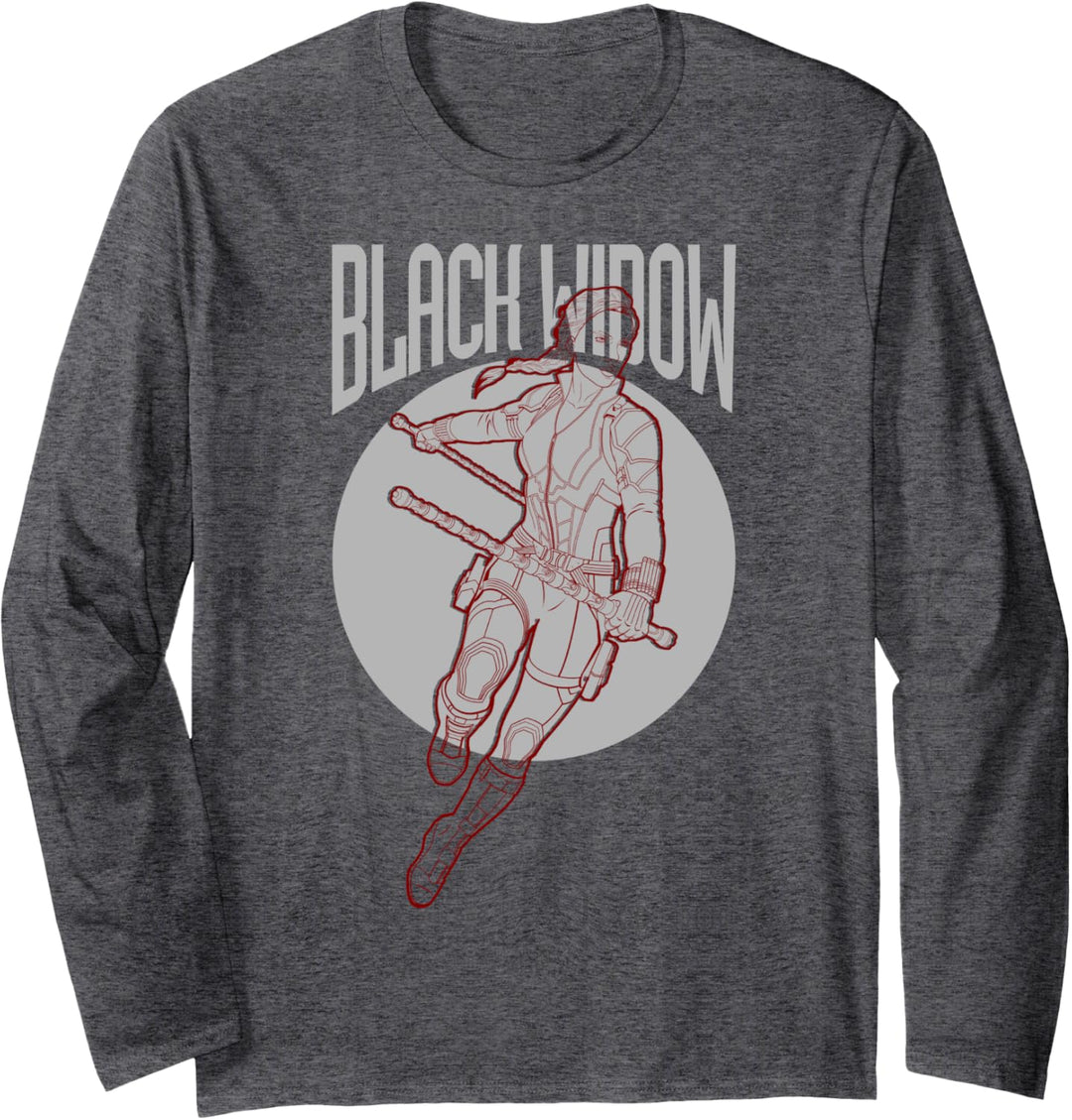 Marvel Avengers: Endgame Black Widow Outline Portrait Langarmshirt