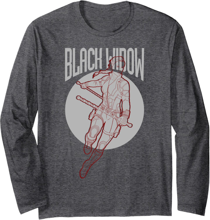 Marvel Avengers: Endgame Black Widow Outline Portrait Langarmshirt