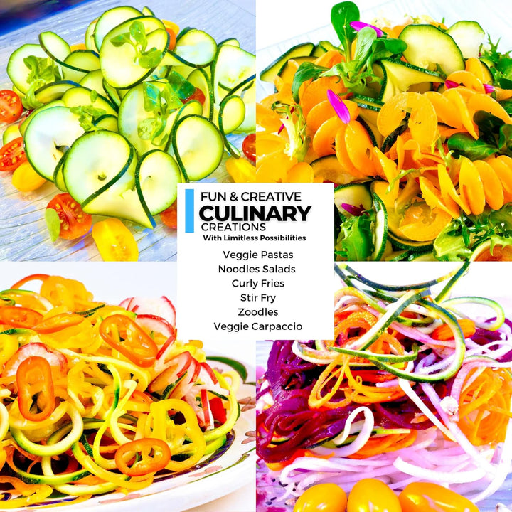 ICO 3-Klingen Stahl Spiralschneider Gemüse, Zucchini Spaghetti Schneider oder Zoodles Spiralschneide