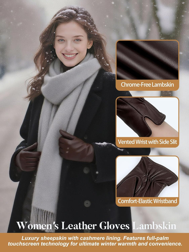 GSG SINCE 1998 Lederhandschuhe für Damen aus Chromfreiem Schaffell – Wollgefüttert/Fleecegefüttert,