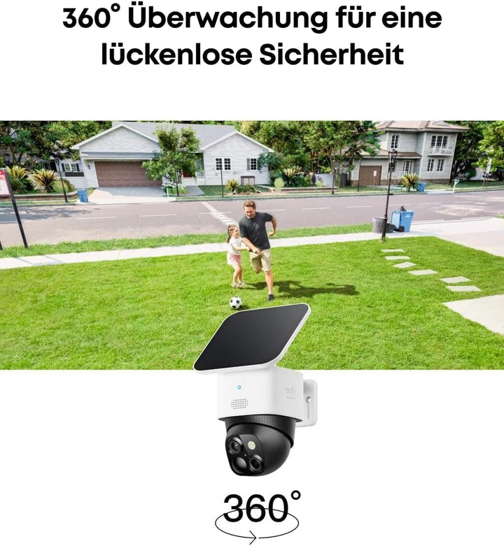 eufy Security 2 Pack, Überwachungskamera aussen solar, 360°-Überwachung, Keine Toten Winkel, Überwac