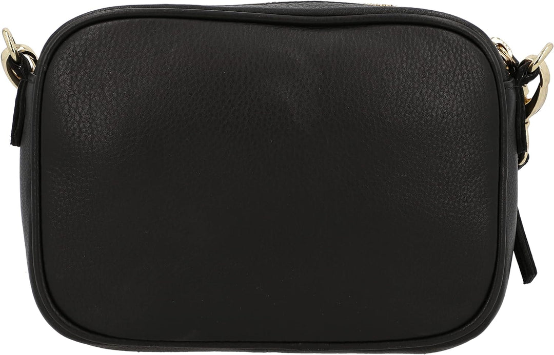 Gusti Umhängetasche Leder - Lulu Damen Umhängetasche Schultertasche Ledertasche Leder Schwarz, Schwa