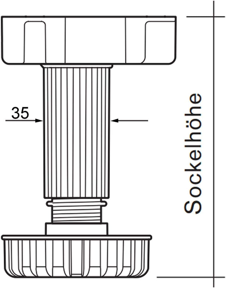 40er Set SO-TECH® Möbelfuss Sockelfuss Stellfuss 125 mm verstellbar, 40er Set