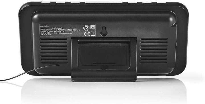 NEDIS Digital-Wecker-Radio - LED-Anzeige - 1x 3,5 mm Audio-Eingang - Zeitprojektion - AM/FM - Snooze