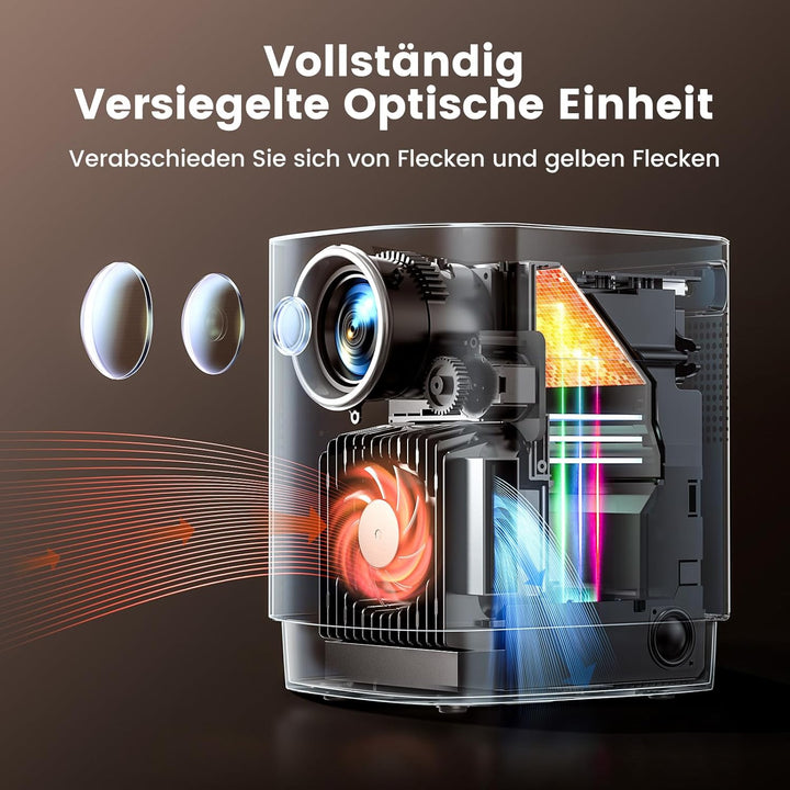 Mini Beamer 1080P Full HD WiFi Bluetooth, 13000 Lumen Klein Tragbarer Beamer, TOPTRO LED Heimkino Vi