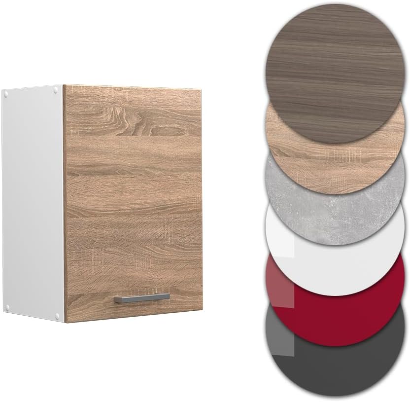 Vicco Hängeschrank R-Line, Sonoma/Weiss, 45 cm Sonoma Hängeschrank 45cm, Sonoma Hängeschrank 45cm