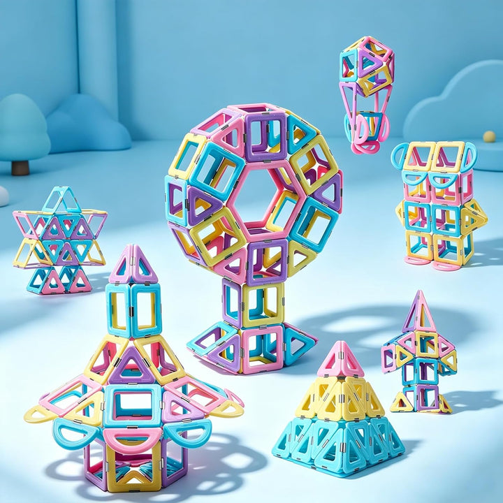 Magblock Magnetische Bausteine 52 Teiles Konstruktion Bauen Blöcke Kinder Pädagogisches Magnetspielz