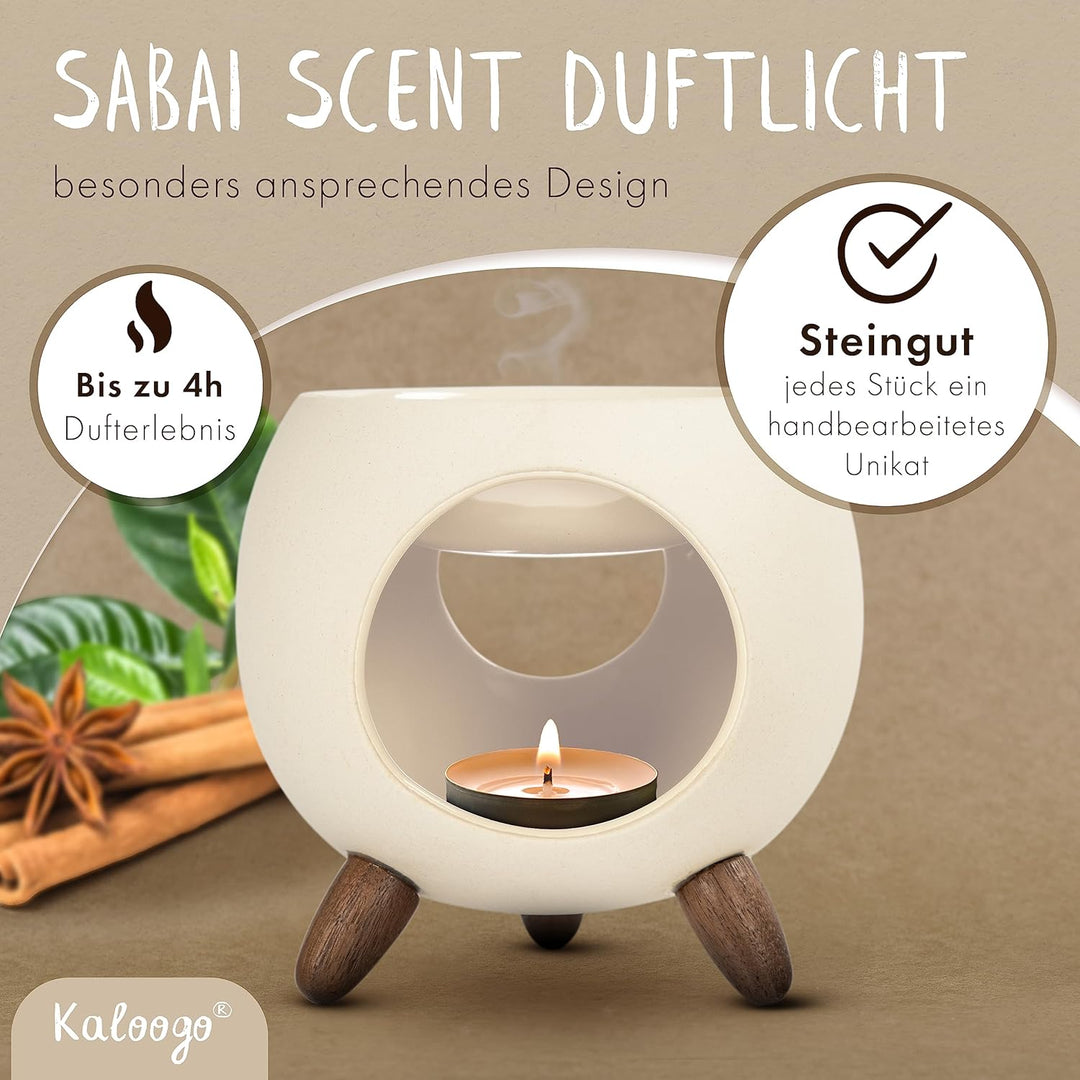 Sabai Scent Duftlampe – Elegantes Duftlicht – 3-beiniges Design – für ätherisches Öl + Duftwachs – p