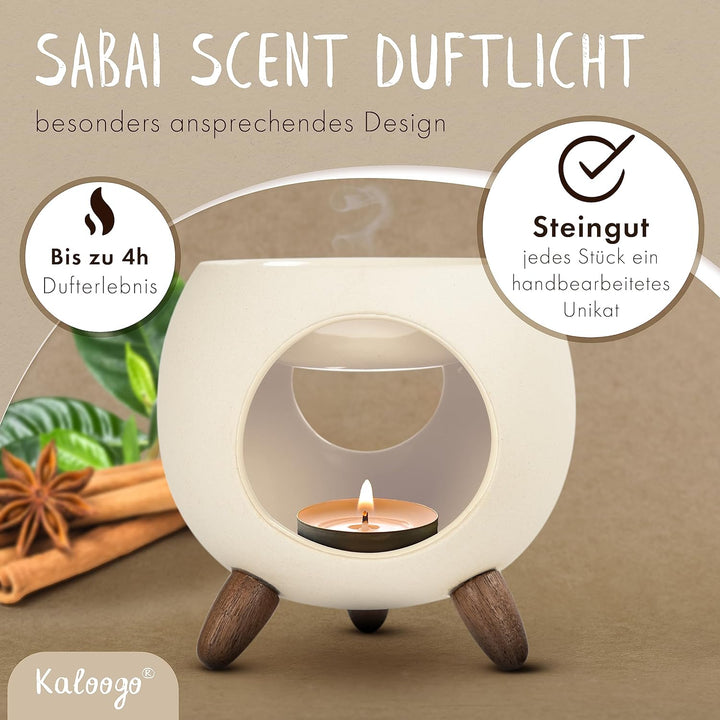 Sabai Scent Duftlampe – Elegantes Duftlicht – 3-beiniges Design – für ätherisches Öl + Duftwachs – p