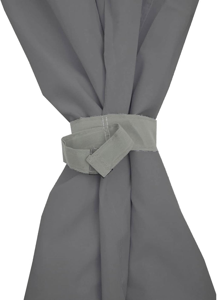 Mendler 4er-Set Seitenwand für Pergola Cadiz-AM, Polyester - grau | Ersatzseitenwand Pavillon, 4x3m,