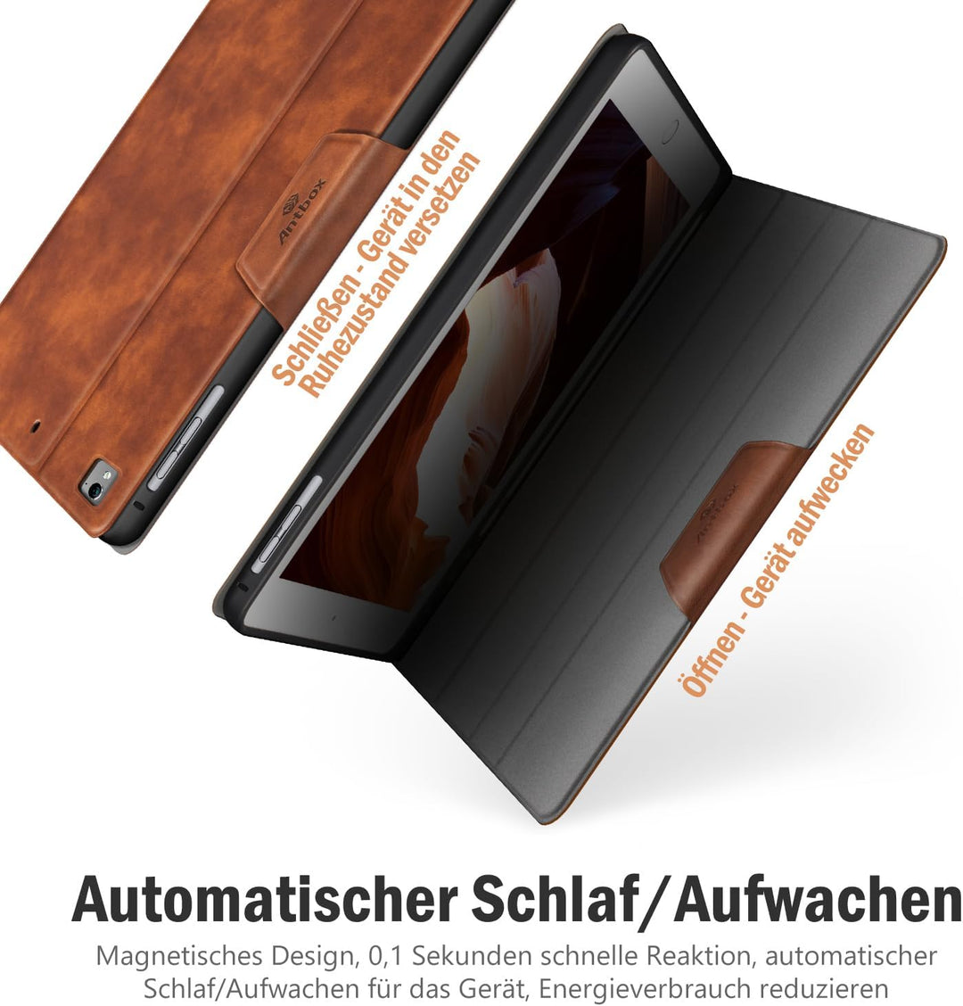 Antbox iPad 9.7 Zoll 2018/2017 Hülle mit Apple Pencil Halter Auto Schlaf/Wach Funktion PU Ledertasch