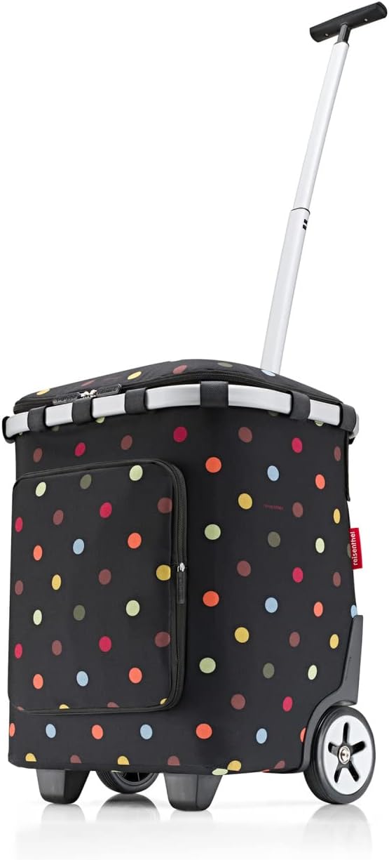 reisenthel carrycruiser Plus dots – Tragbarer Einkaufstrolley mit stabilem Aluminiumrahmen, Schulter