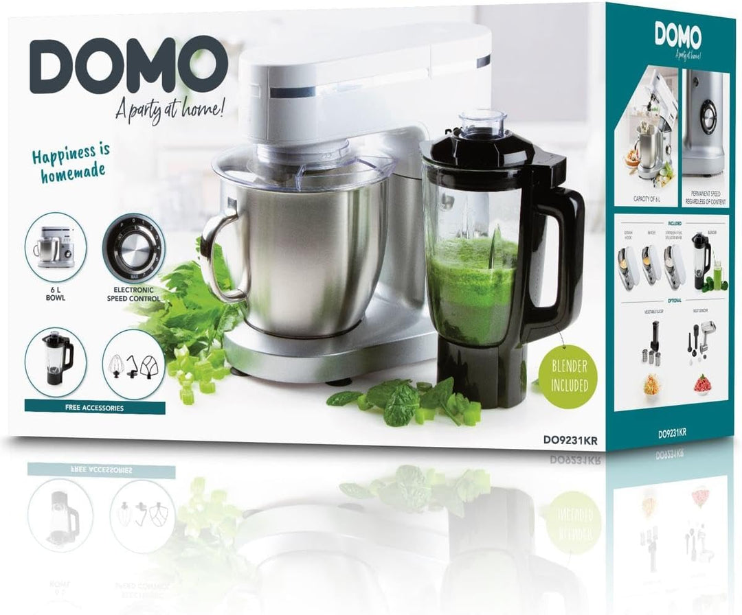 Domo Food Processor 6L silver DO9231KR Küchenmaschine