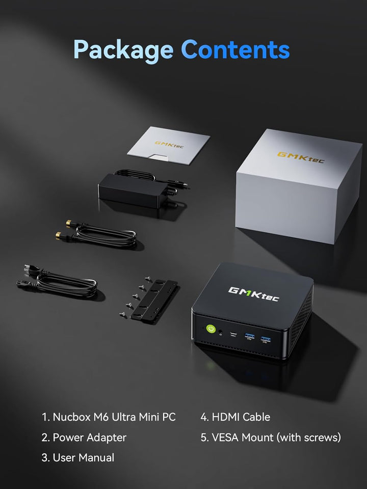 GMKtec M6 Ultra Gaming Barebone Mini-PC Ryzen 5 7640HS (aufgerüstet auf 6600H/6800U), KEIN RAM, KEIN