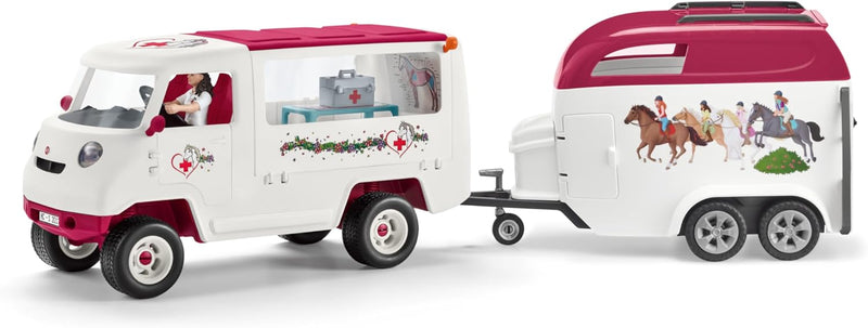 schleich 42439 Mobile Tierärztin mit Hannoveraner Fohlen , für Kinder ab 5-12 Jahren, HORSE CLUB - S