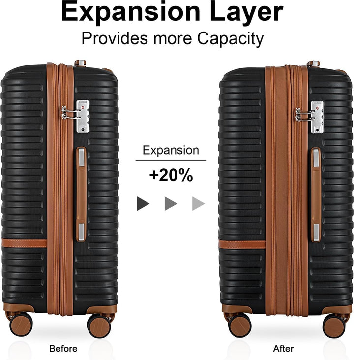 Joyway Koffer Reisekoffer von ABS Hartschalen Erweiterbar Trolley Kofferset mit TSA Schloss und 4 Ro