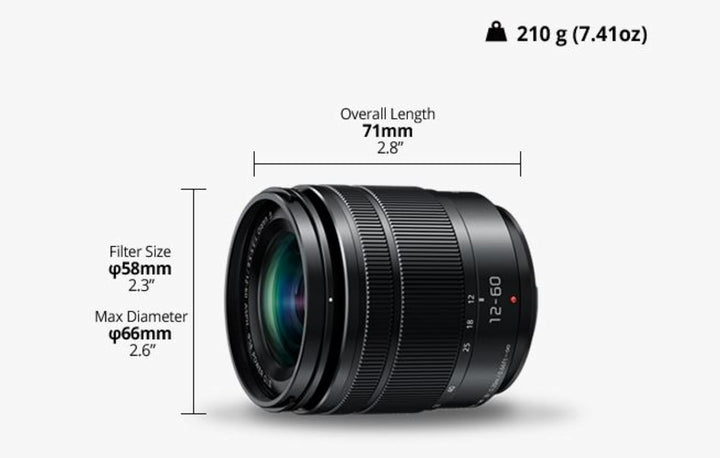 Panasonic H-FS12060E LUMIX G Vario 12-60 mm F3.5-5.6 ASPH. Objektiv (5x Zoom, Power O.I.S. Bildstabi