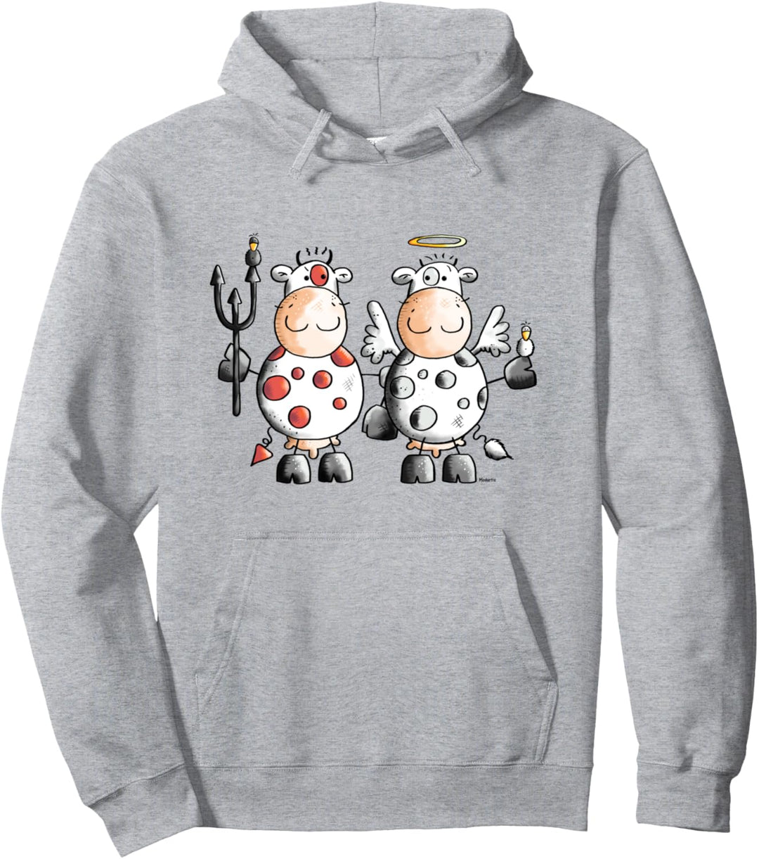Engelchen und Teufelchen Kühe I Gegensätze Fun Pullover Hoodie