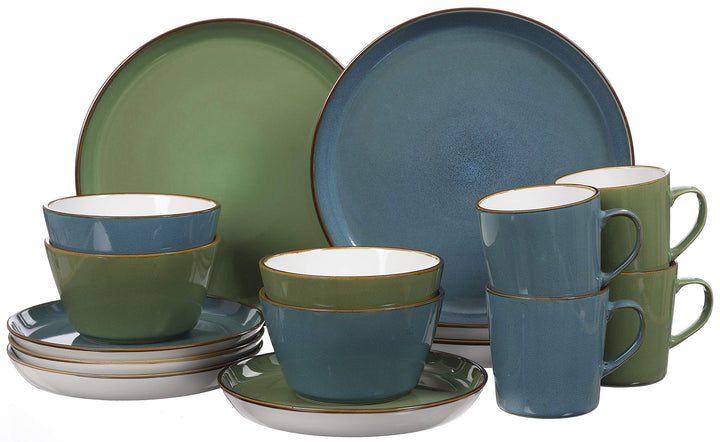 Ritzenhoff & Breker Kombiservice Visby, 16-teilig, Blau / Grün, Steinzeug, 277258