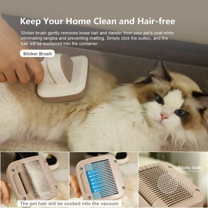 RATSTONE Hundebürste Staubsauger,Hunde Staubsauger,Dog Hair Vacuum Brush,Hundeschermaschine mit Stau