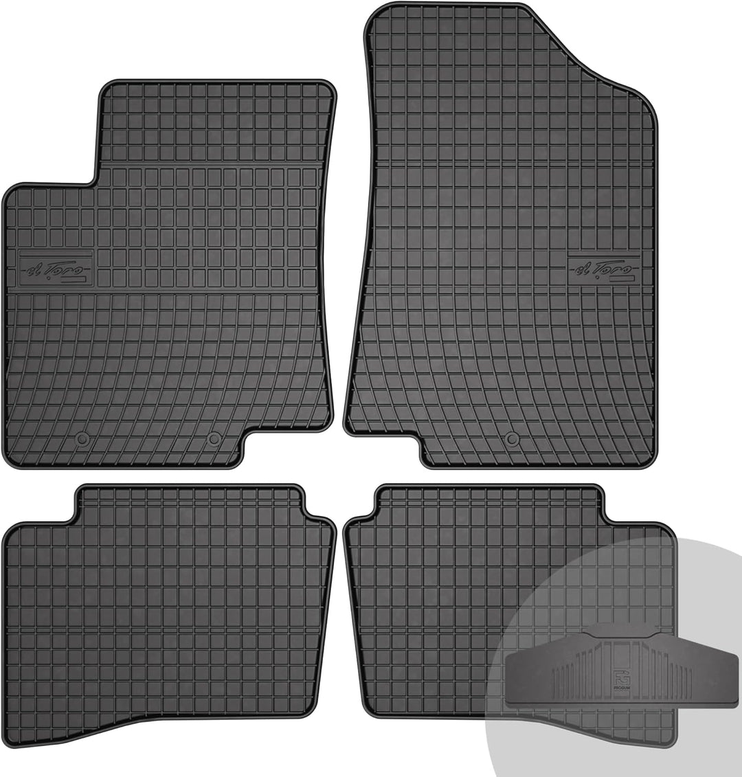 FROGUM EL Toro Gummimatten Ganzjähriges-Set von Autofussmatte Auto Fussmatten für Kia Rio III 2011-2