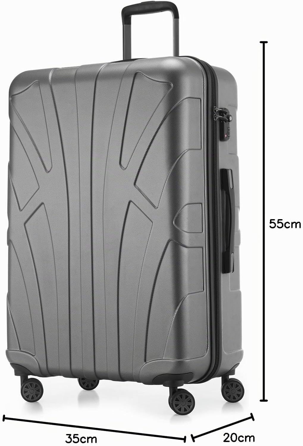 suitline - Handgepäck Hartschalen-Koffer Koffer Trolley Rollkoffer Reisekoffer, TSA, 55 cm, ca. 34 L