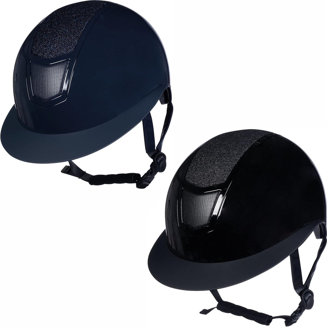 HKM Herren Shiny Diamond Reithelm, Dunkelblau, L
