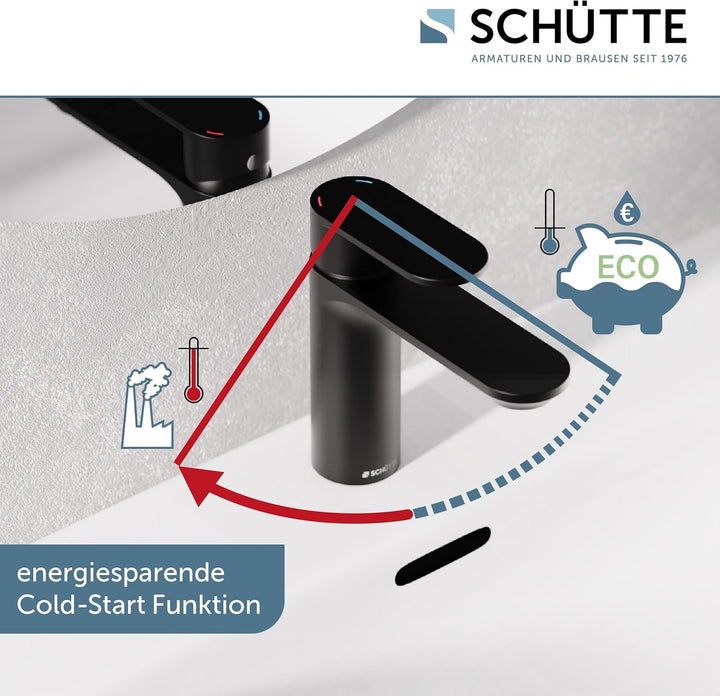 SCHÜTTE Waschtischarmatur MONTANA 32316, Wasserhahn Bad mit Ablaufgarnitur, Armatur Badezimmer, Einh