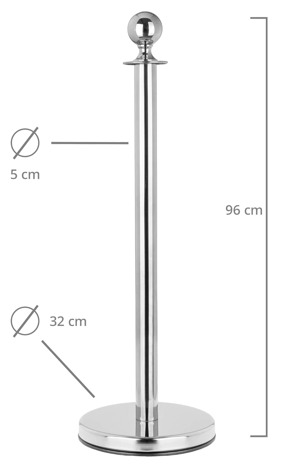 Stagecaptain PLS-150 Deluxe 2.1-150S Absperrständer Personenleitsystem - 2 Edelstahl-Stative und 1 r