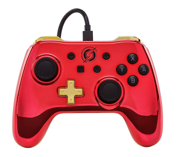 PowerA Erweiterter kabelgebundener -Controller für Nintendo Switch Chrome Samus Wired Single, Chrome