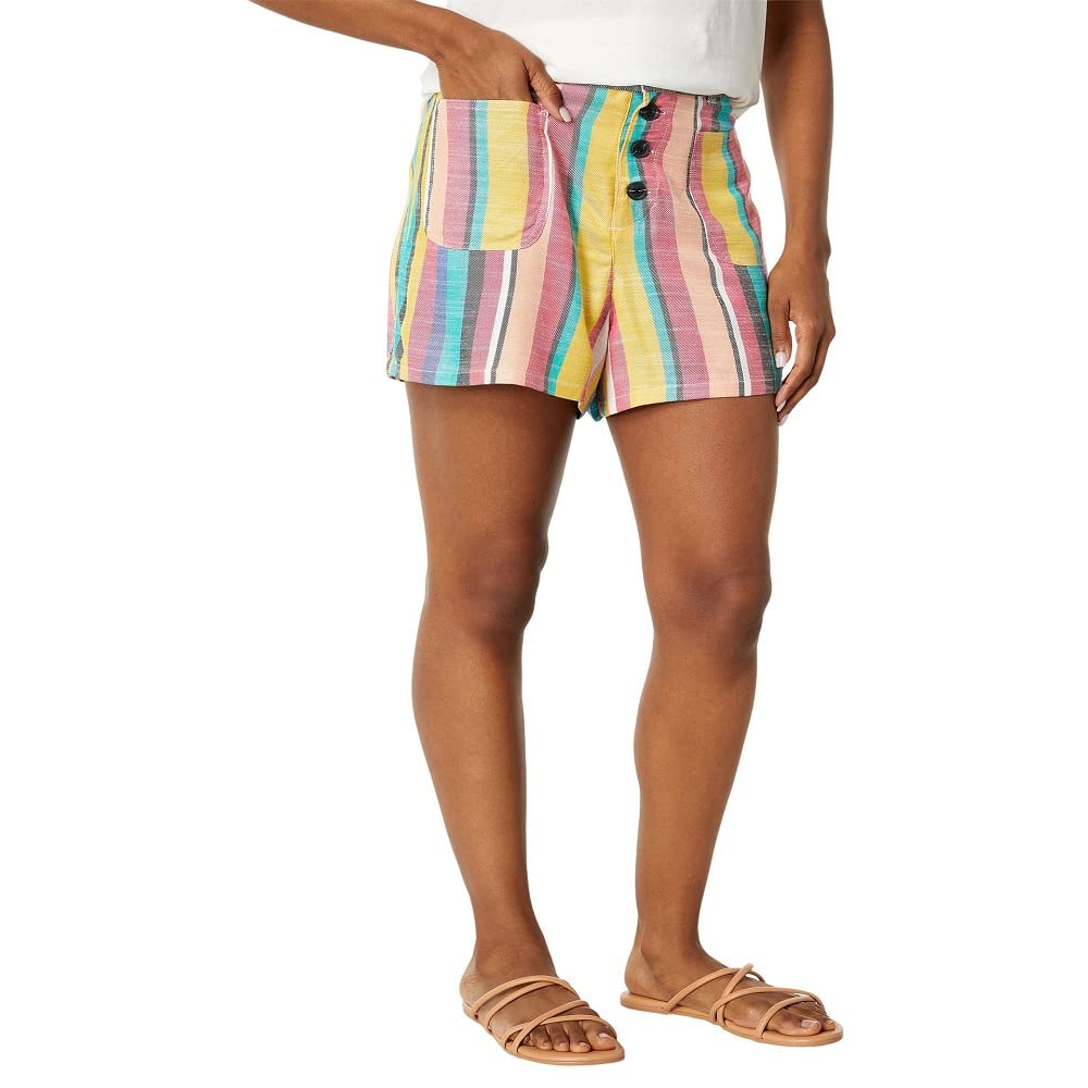 Hurley Damen Bermuda Shorts Button Front Short, Römische Streifen