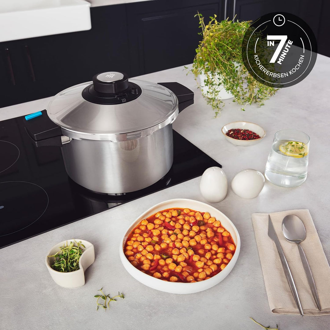 Karaca Quick and Safe Schnellkochtopf-Set 4+6 Lt, Ergonomische, nicht brennende Griffe und Aufsätze