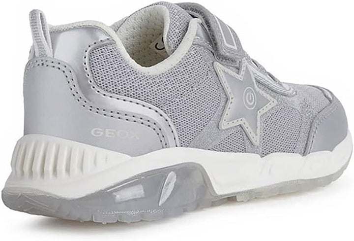 Geox Mädchen J Spaziale Girl A Sneaker 32 EU Silber, 32 EU Silber
