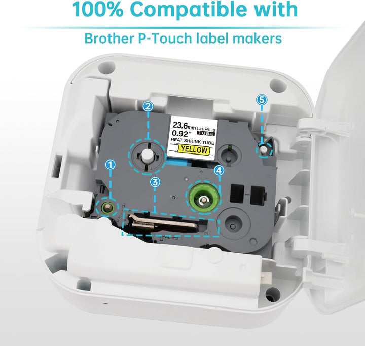 UniPlus 3x Schrumpfetikett Kompatibel mit Brother P-Touch Schrumpfschlauch 23,6mm HSc-651 Hse-651 Hs