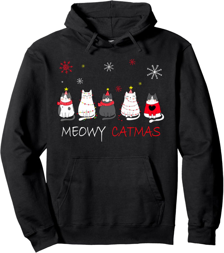 Meowy Catmas Weihnachtskatzen Pullover Hoodie