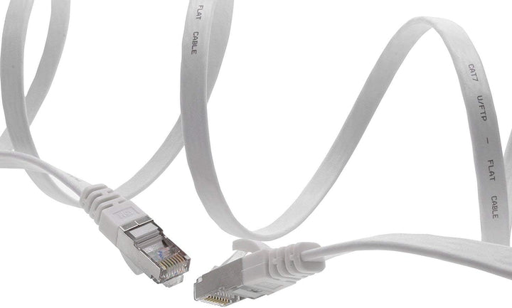 1aTTack.de 0,25m - 7-Farben - 7 Stück Cat7 Flachkabel Netzwerkkabel Cat 7 Rohkabel Gigabit Lan (10Gb