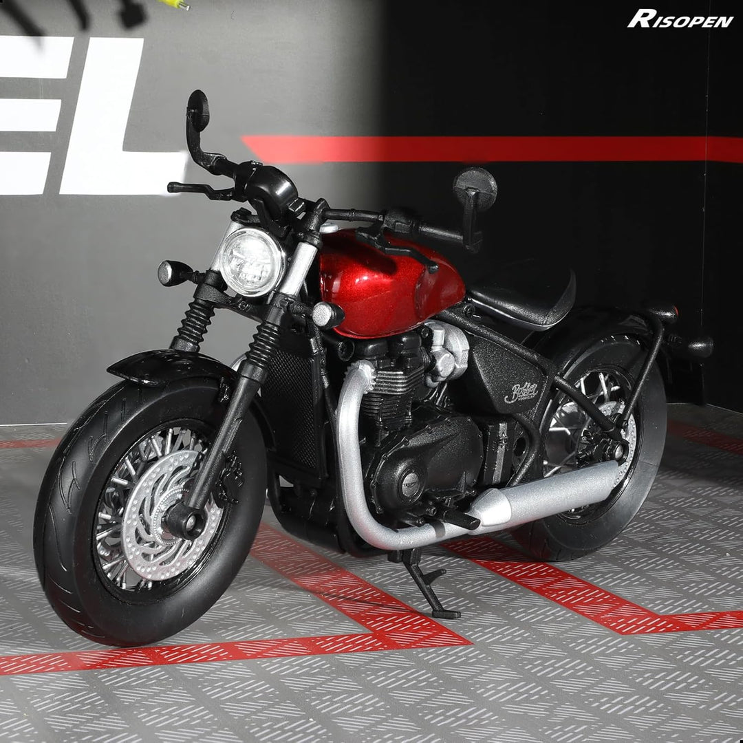 1/12 Motorrad-Modellspielzeug kompatibel für Triumph Bobber Bonneville, Motorradmodell aus Druckguss