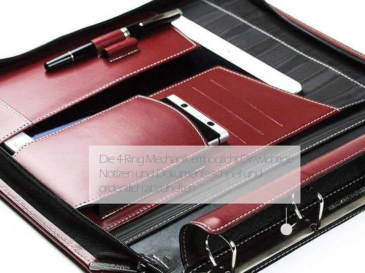DELMON VARONE - Personalisierbare Tablet &amp; Smartphone Schreibmappe DIN A4 XXL Cambridge Top Grain Le