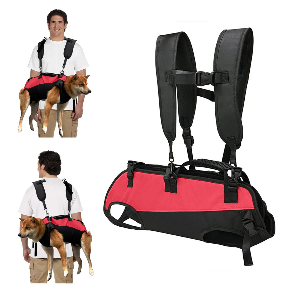 PETCUTE Hunde-Tragegeschirr,Hundegeschirr-Rucksack für grosse Hundes,Ganzkörpergeschirr mit Griff,Ve