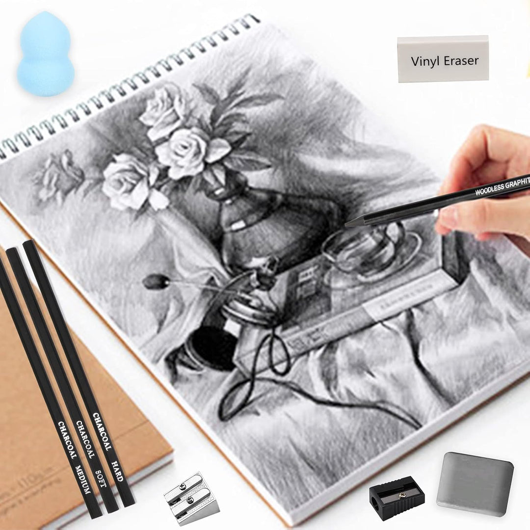 36Stück Skizzierstifte Set,Sketching Pencil Zeichenset Bleistifte Skizzieren Zeichenstifte Profi Art