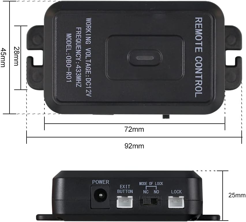 FUSYTULY 433MHz Wireless Access Control Kit Alarm System Fernbedienung Entriegeln + Netzteil + Tür E