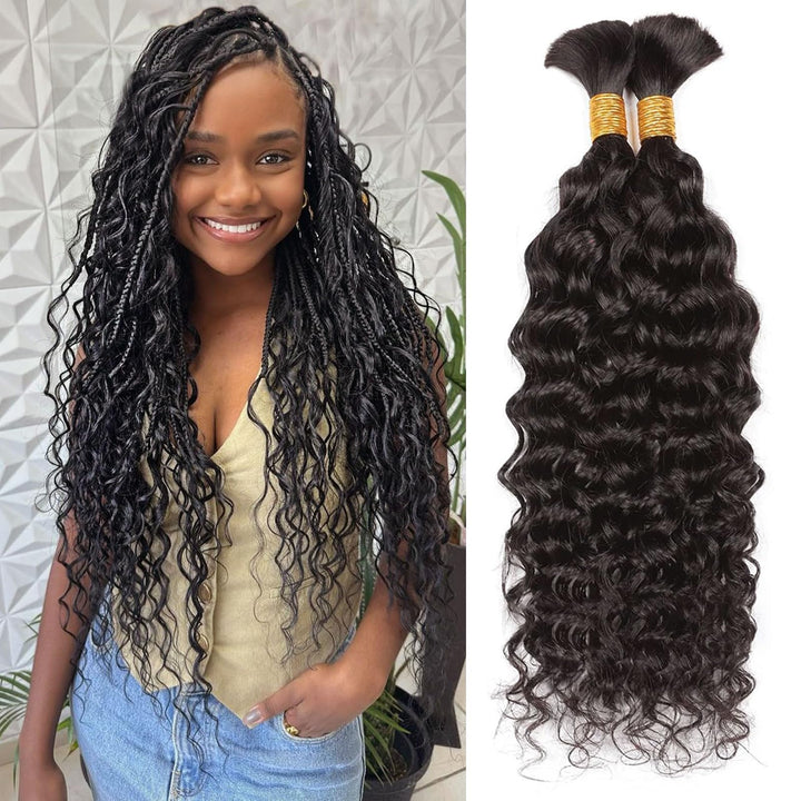 Huarisi 22 Inch Water Wave Bulk Human Hair for Braiding No Weft 100g Human Braiding Hair Water Wave