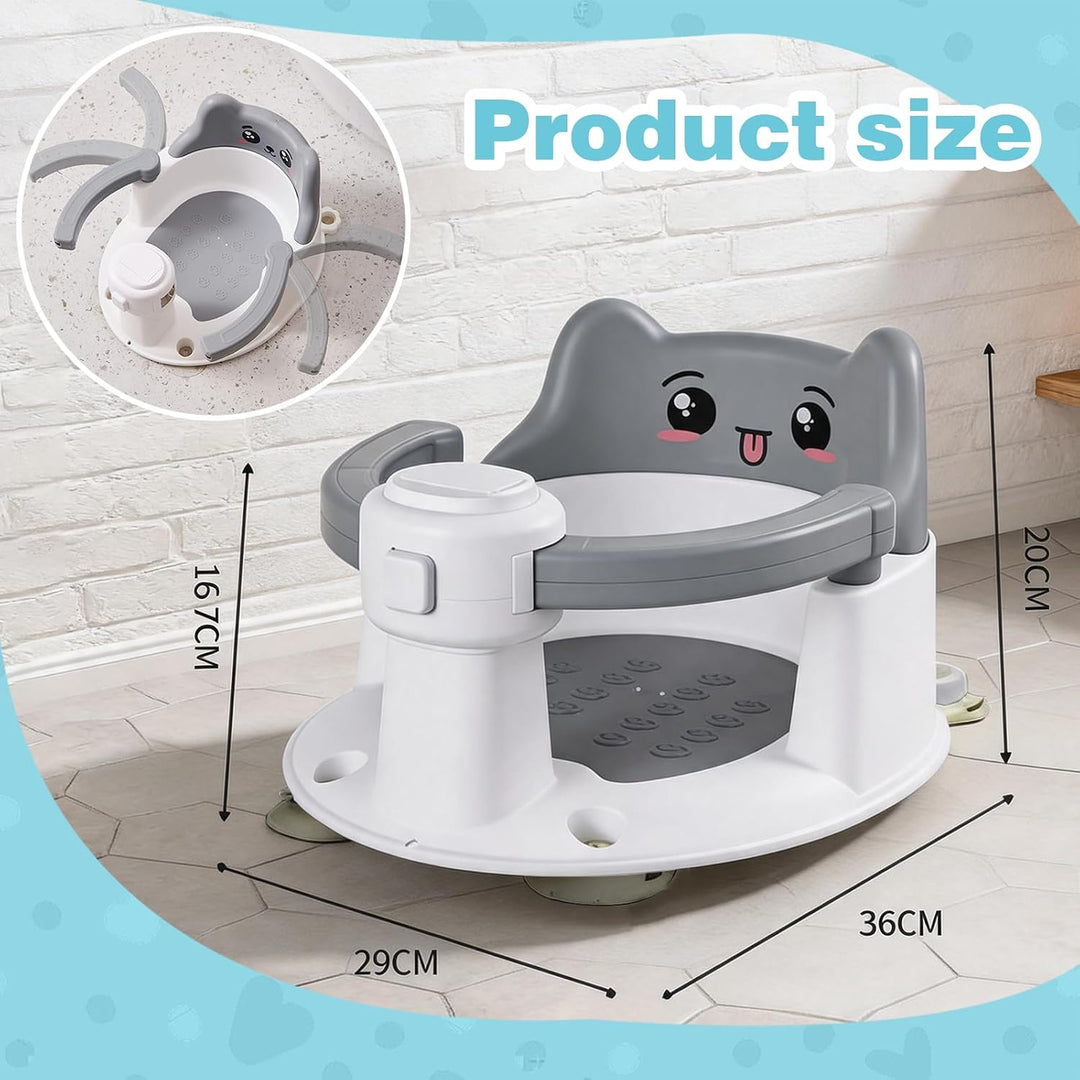 Baby Badewannensitz ab 6 Monate, Rutschfester Badesitz mit Saugnäpfen, Sicherer Sitz für Badewanne &