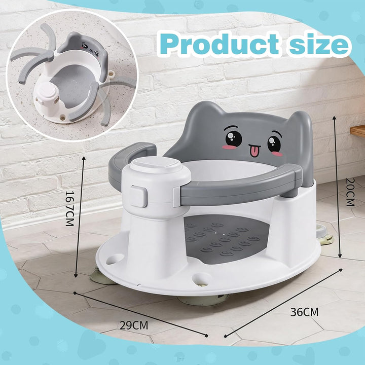 Baby Badewannensitz ab 6 Monate, Rutschfester Badesitz mit Saugnäpfen, Sicherer Sitz für Badewanne &