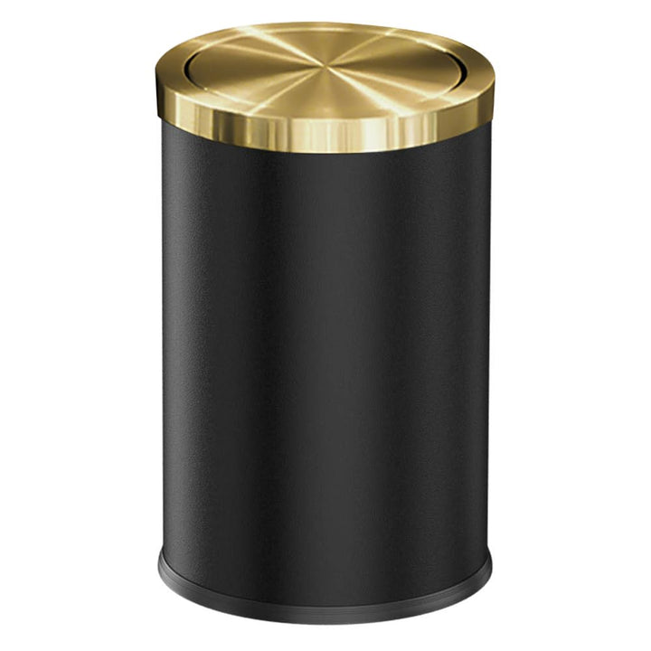9L/2.4GAL Badezimmer-mülltonne, gold und schwarz,Das bad ist mit einem deckel bedeckt,Die mülltonne