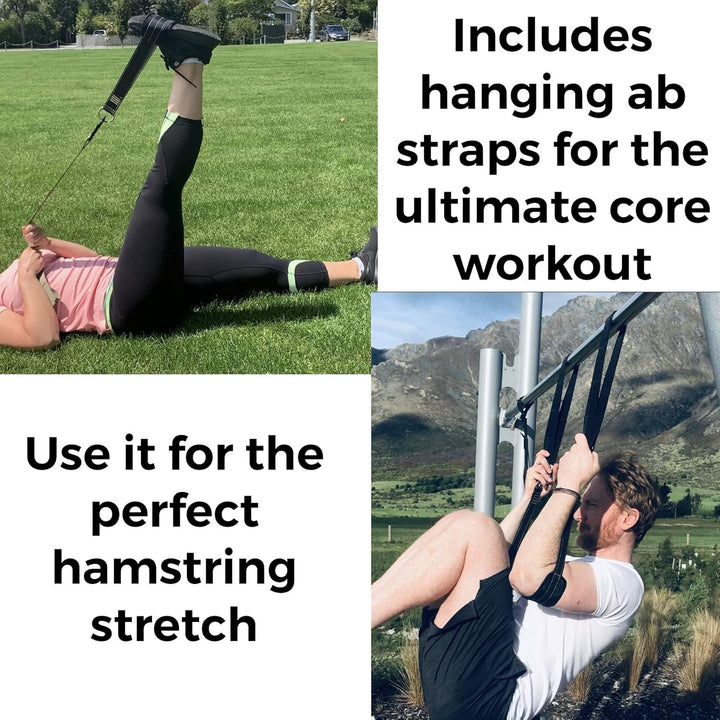 Suspension Trainer, Bodyweight Training Straps for Full Body Workouts at Home, Includes Door Anker,