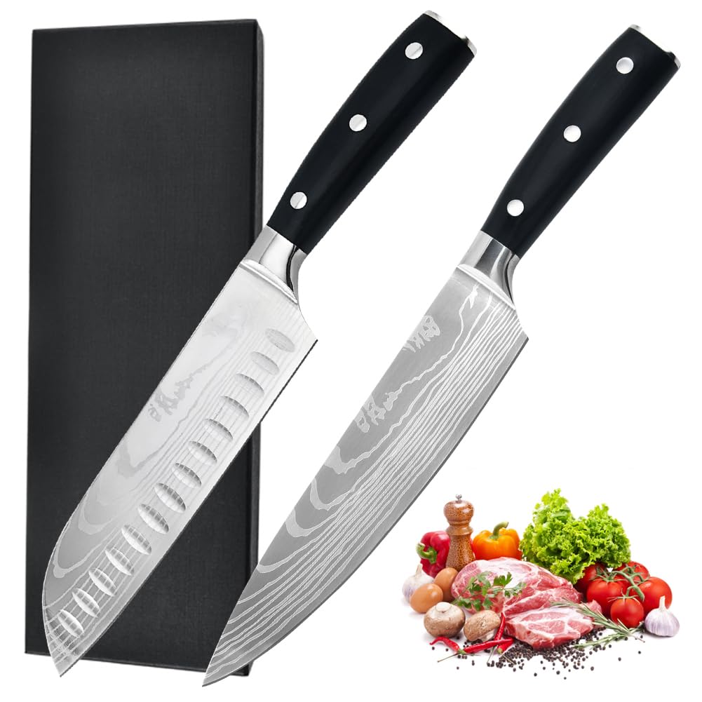 Kochmesser 17cm Santokumesser 5Cr15MoV Handgeschmiedetes profi Küchenmesser aus Deutschem Hochwertig