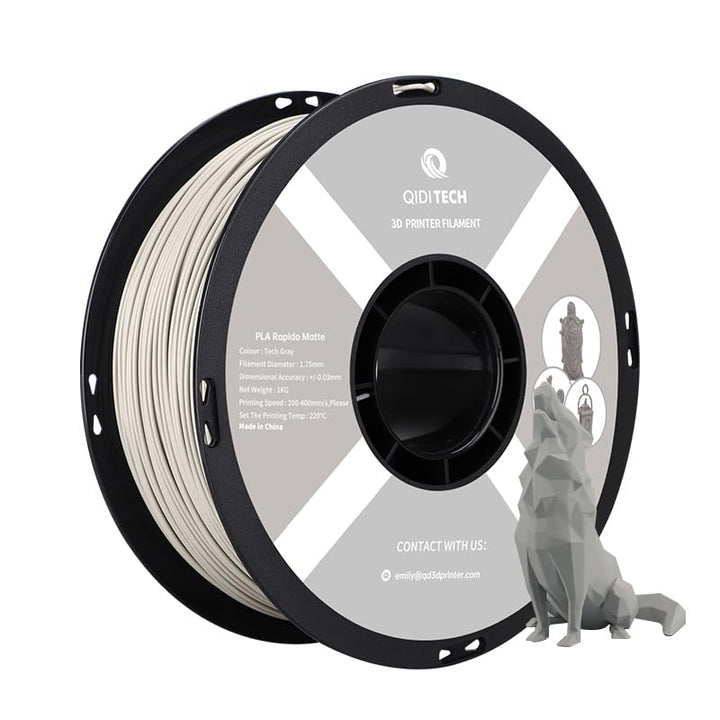 QIDI TECH Matte PLA Rapido Filament 1.75mm, PLA Matte 3D Drucker Filament 1kg Spule (2.2lbs), Geeign