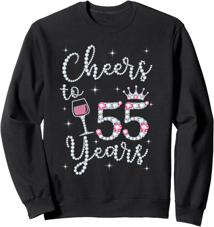Cheers to 55 Years 1964 55Th Birthday Gift Tee For Womens Sweatshirt