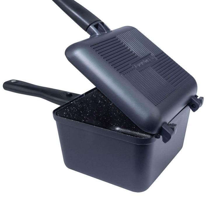RidgeMonkey Connect Deep Pan & Griddle Granite Edition - Pfanne zum Kochen am Wasser, Kochtopf Stand